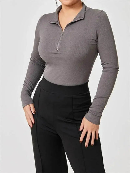 Women's Fashionable Long Sleeve bodysuit top Seamless Slimming Shapewear Romper