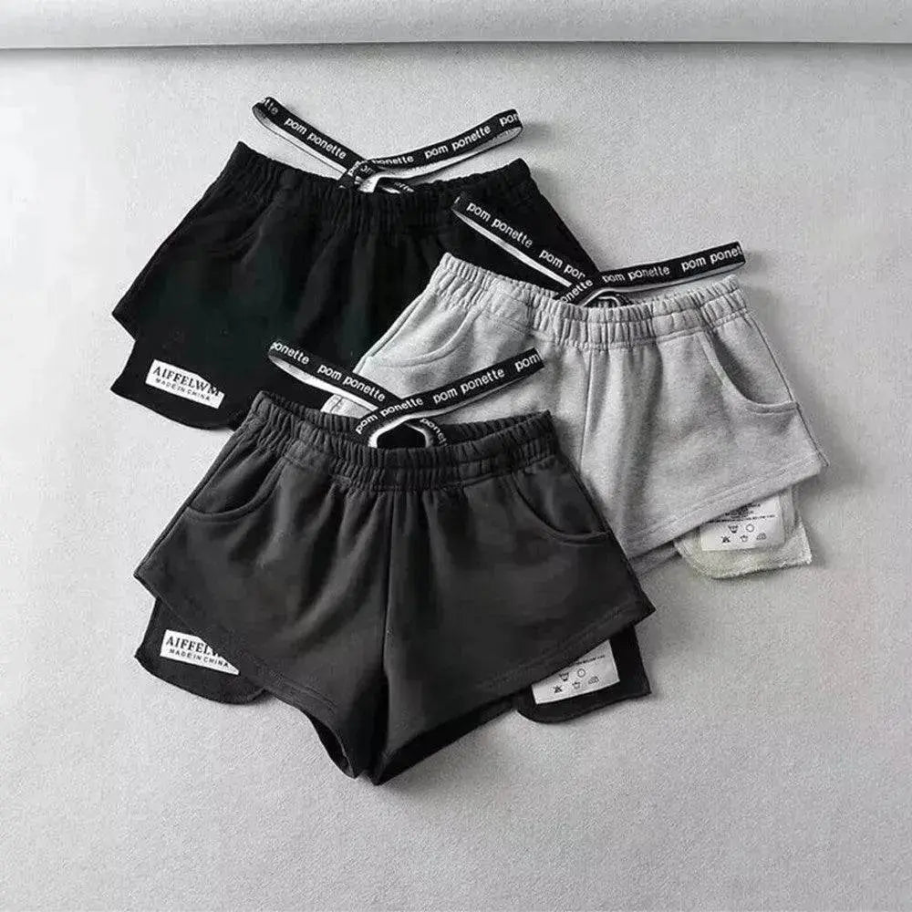 Women's High Waist Running Athletic Gym Hot Pants