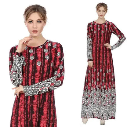 Women's Polka Dot Printed Arab  Long Skirt