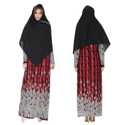 Women's Polka Dot Printed Arab  Long Skirt