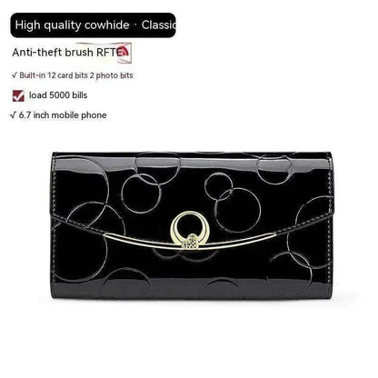 Women's Real Leather Anti theft  Large Capacity Wallet Clutch Bag