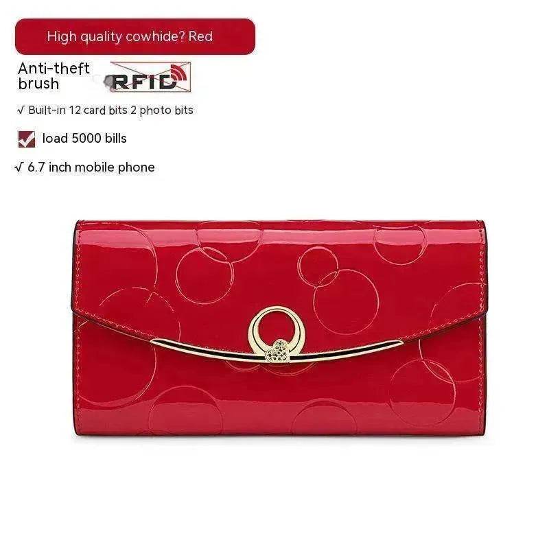 Women's Real Leather Anti theft  Large Capacity Wallet Clutch Bag