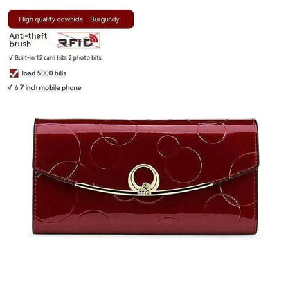 Women's Real Leather Anti theft  Large Capacity Wallet Clutch Bag
