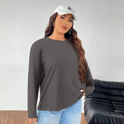 Women's Solid Color Loose Round Neck Top