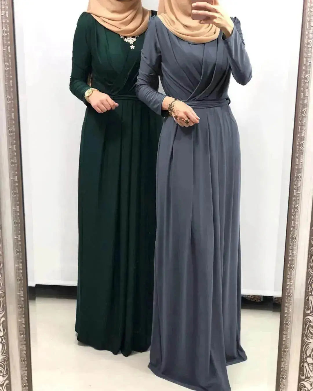Women's Solid Color Middle Eastern Arab  Long Dress