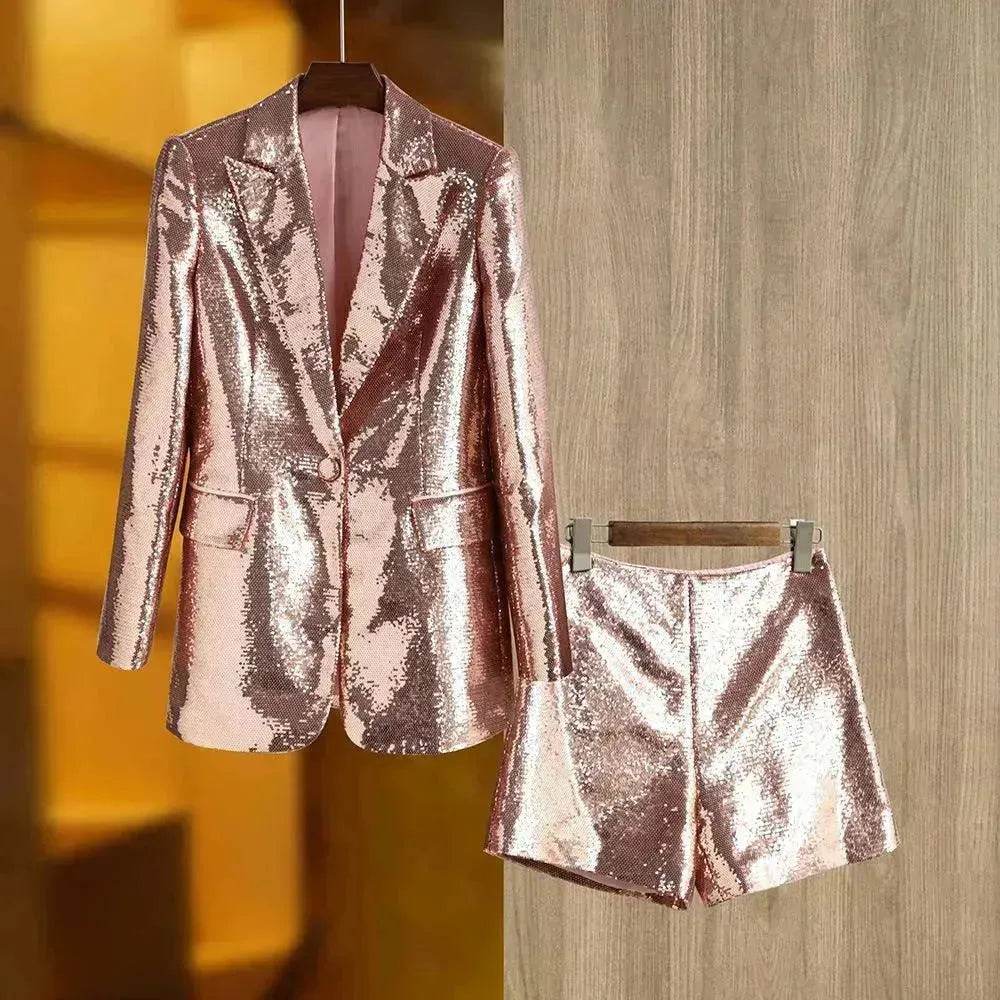 Women's Suit Coat Shorts and Blazer Fashion Suit Two-piece Suit