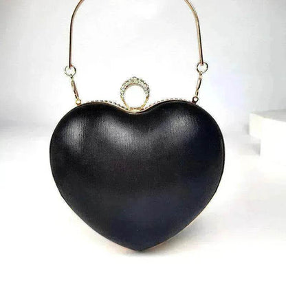 Women's Tassel Heart Shape Inlaid Diamond Handbag