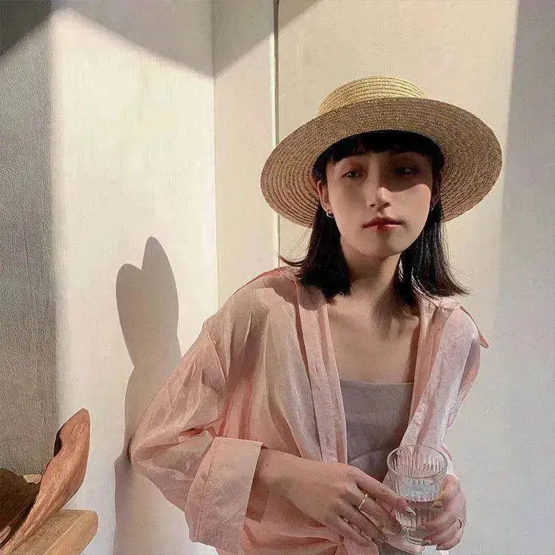 Women's Woven Raffia Straw Sunshade Hat