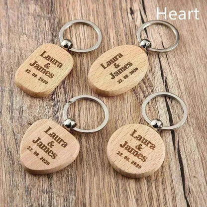 Wooden Engraved Lettering Name Pendant Keychain