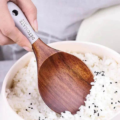 Wooden Kitchen Utensils Set Appliances Special Non-stick Set Pure Natural Teak Solid Wood Long Handle Shovel Tools