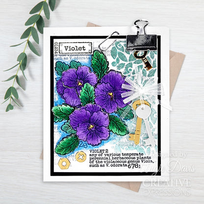 Woodware Clear Singles Mini Violet 3 in x 4 in Stamp Set