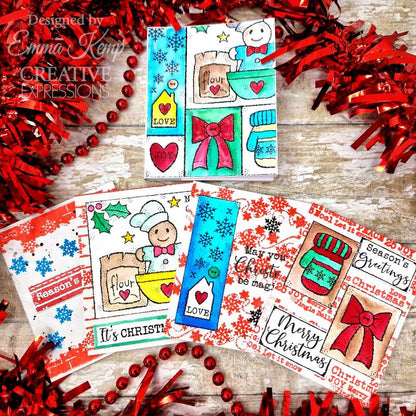 Woodware Clear Singles Christmas Borders 4 in x 6 in Stamp Set