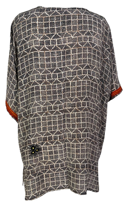 PRC6915 Avatar Pure Silk Kimono-Sleeved Jacket with Belt