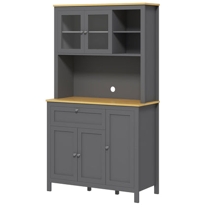 Brooks 71" 5-Door Kitchen/Storage Cabinet with Adjustable Shelves-Grey