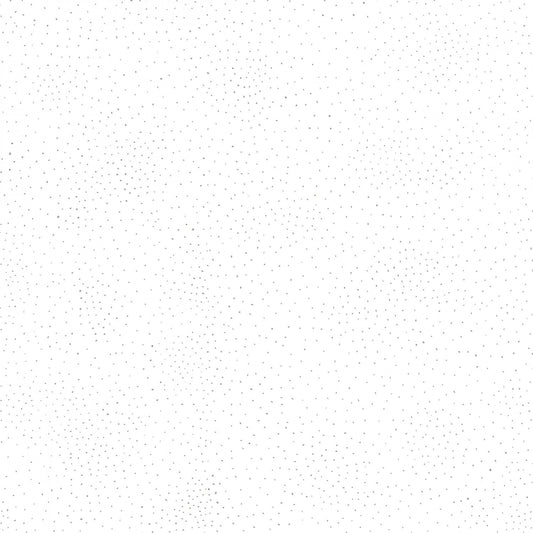 White with Silver Metallic Dots