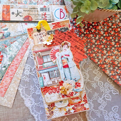 Land Of The Rising Sun Bloc de Papiers à Découper 15x15cm 24 feuilles/paquet