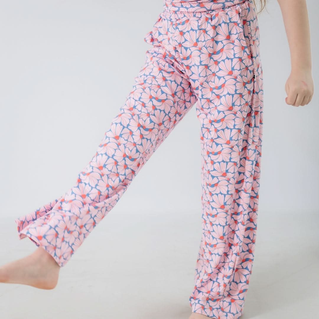 Youth Bamboo Wide Leg Pants | Tidal Blue