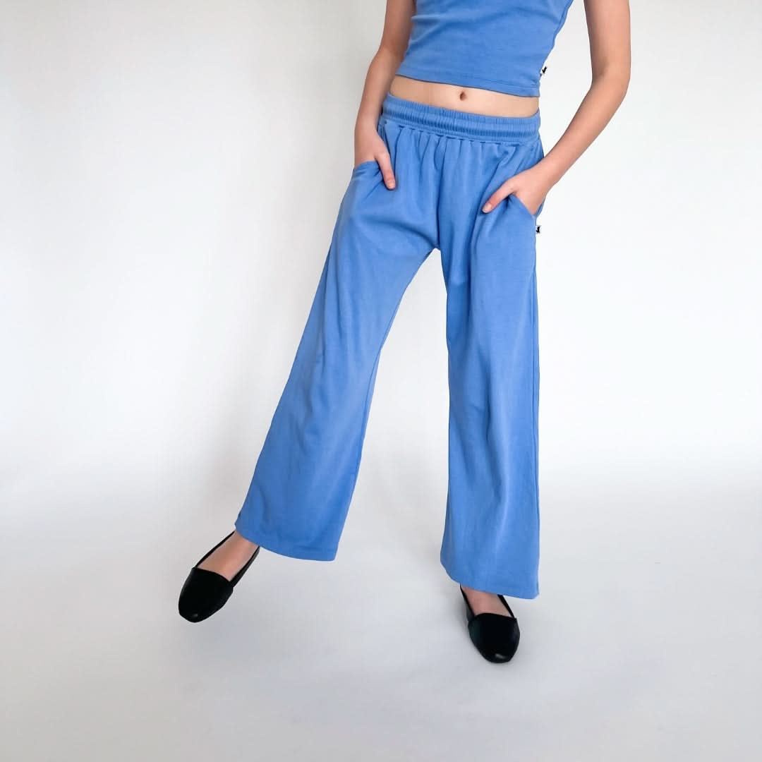 Youth Bamboo Wide Leg Pants | Tidal Blue