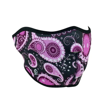 Demi-masque ZANheadgear en néoprène, motif cachemire violet