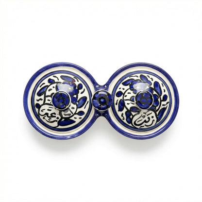 Zait & Zaatar (Olive Oil & Thyme) Double Dish Ceramic | Handmade by Palestinian Artisans