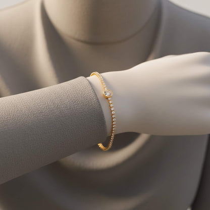 Luxury Zirconia Tennis Bracelet in 18K Gold – LeDeSaRa Jewelry