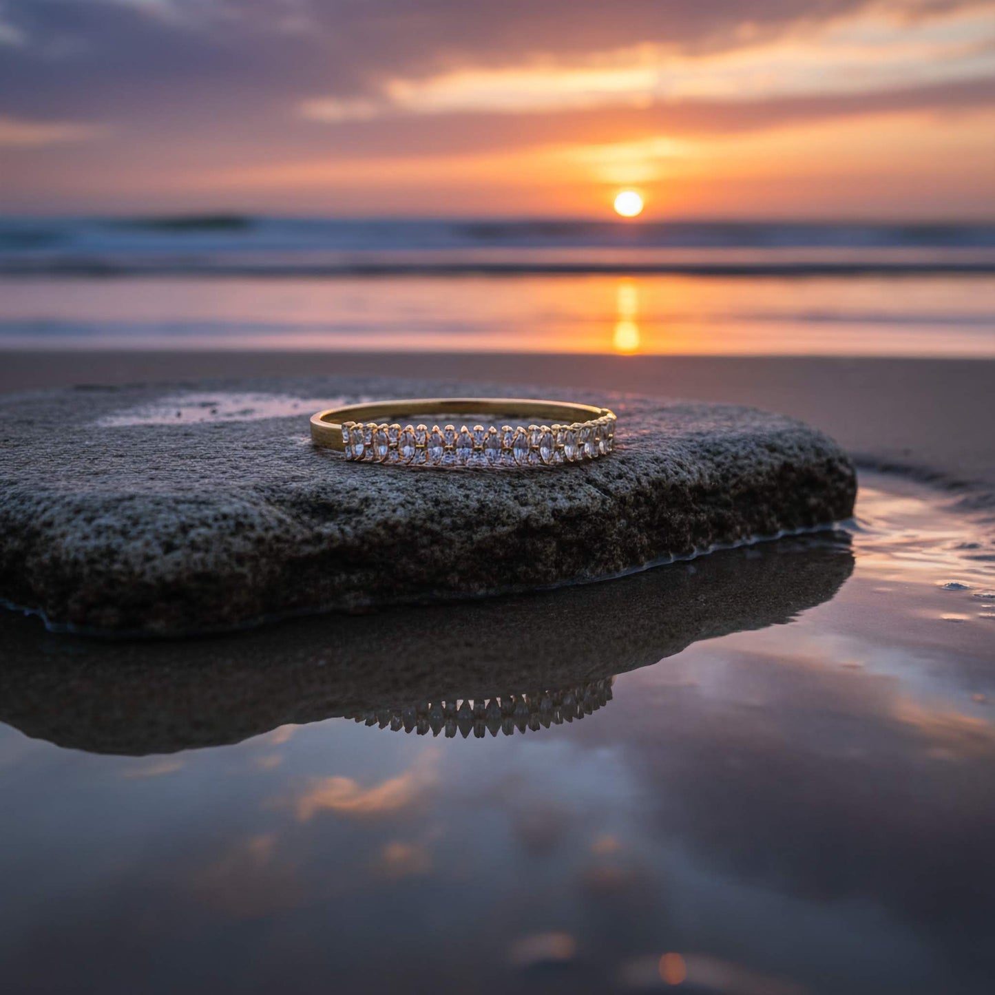 Celestial Spark Bangle | Luxury Gold Plated Jewelry for Everyday Glam