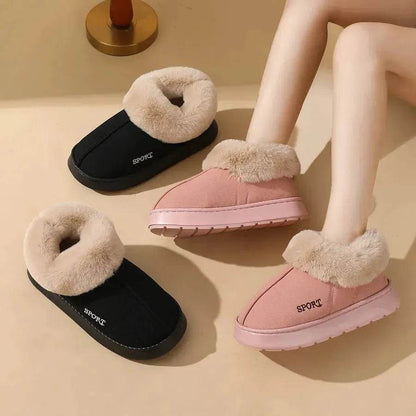 Plush Cotton Shoes For Women Winter Warm Home Slippers Outdoor Snow Boots