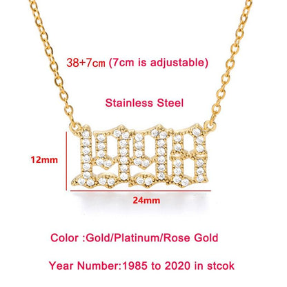 Birth Year Number Necklace