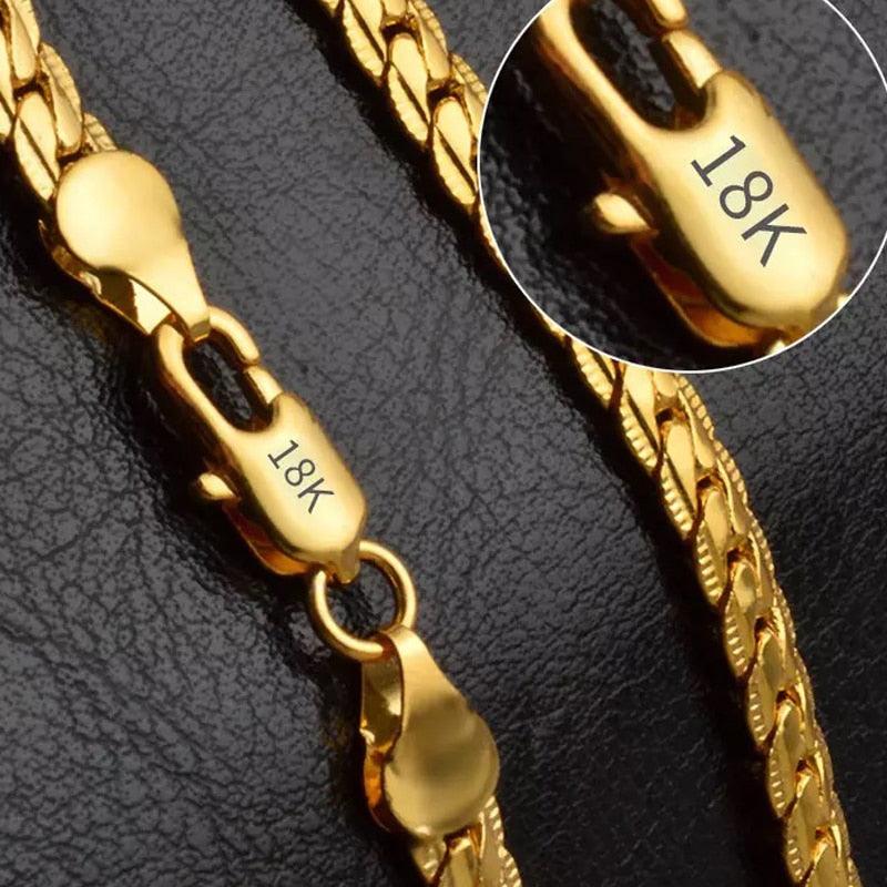 18k Gold Side Chain Necklaces