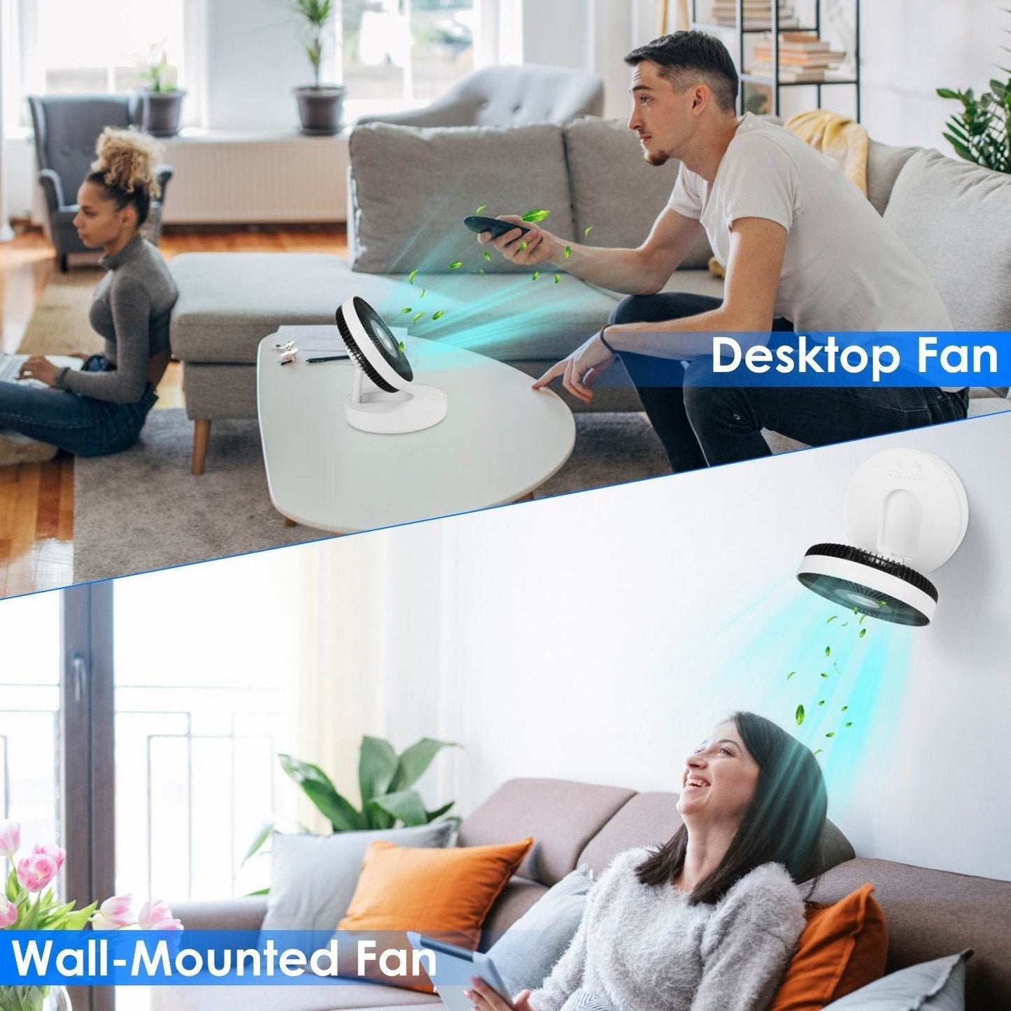 Foldable Rechargeable Portable Remote Control Desk Fan