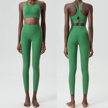 2pcs set Yoga Clothes Sleeveless Crop Workout top and Gym Leggings