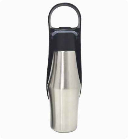 750ml Portable Dog Water Bottle – Stainless Steel Pet Water Dispenser with Silicone Bowl