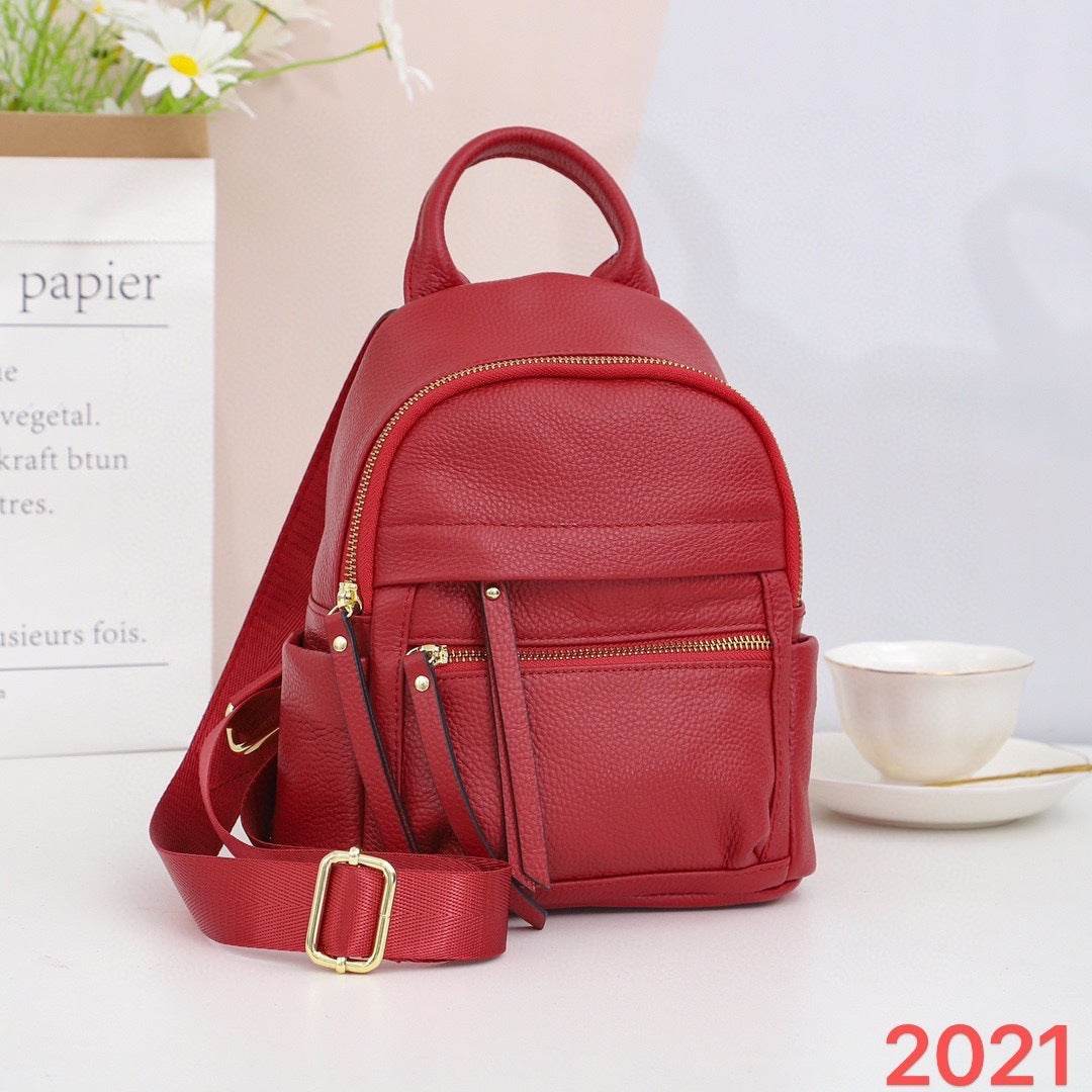 Fashion All-matching Leather Travel Bag Large-capacity Backpack