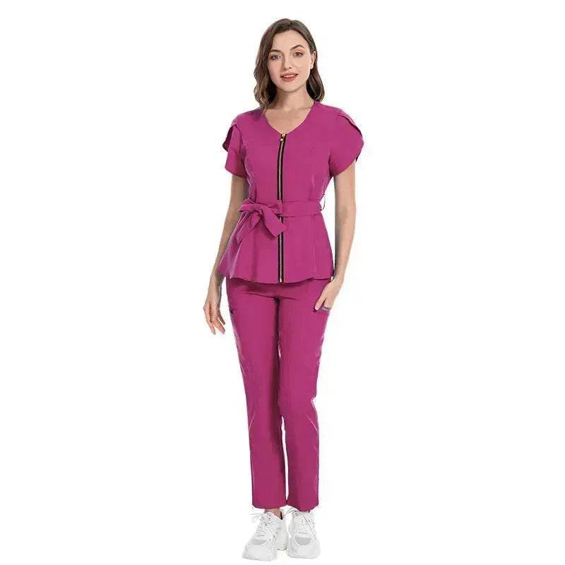 Nurse Lace-up Waist Retraction Surgical Gowns Female Separate Suit Hospital Short Sleeve Brush Hand Clothes Hand Washing Clothes
