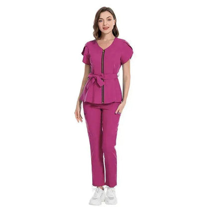 Nurse Lace-up Waist Retraction Surgical Gowns Female Separate Suit Hospital Short Sleeve Brush Hand Clothes Hand Washing Clothes