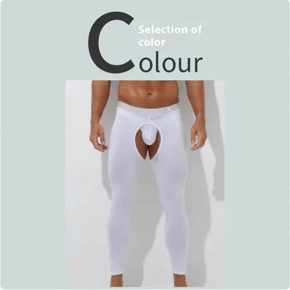 Men's Fall Winter Open Crotch Thermal Pants Long John underwear