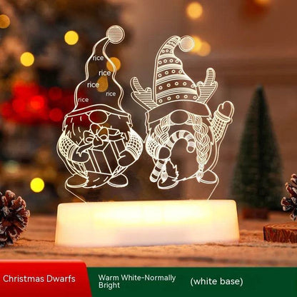 Décoration de Noël Lampe 3D Acrylique LED Veilleuses Nouvel An Saint-Valentin Cadeau de Noël pour Enfants Ornements de Noël