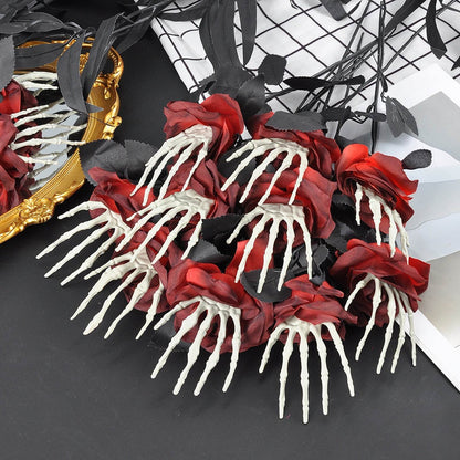 Halloween Skull Hand Rose Horror Decoration Ornaments