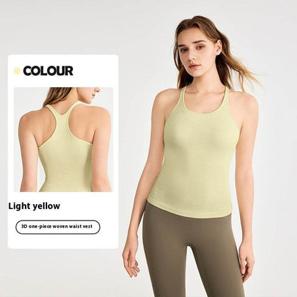 yoga clothes sleeveless Vest With Chest Pad Workout Top
