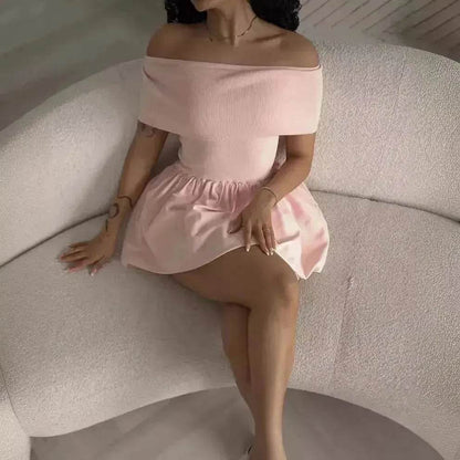 Robe patineuse mini asymétrique pour femmes, style européen et américain, pour les vacances à la plage, les soirées cocktail