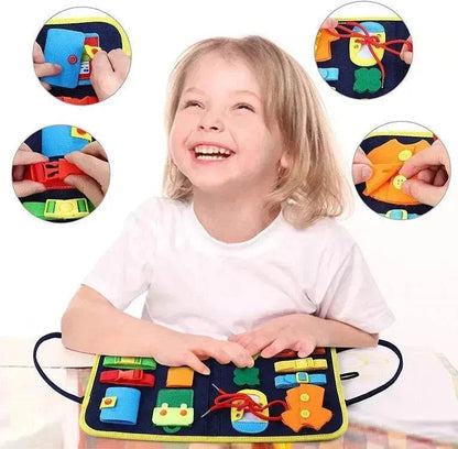 Nouvelle planche d'activités pour enfants Busy Board, jeu d'apprentissage de l'habillage et du boutonnage pour bébé, jouet d'apprentissage sensoriel préscolaire pour l'éducation précoce
