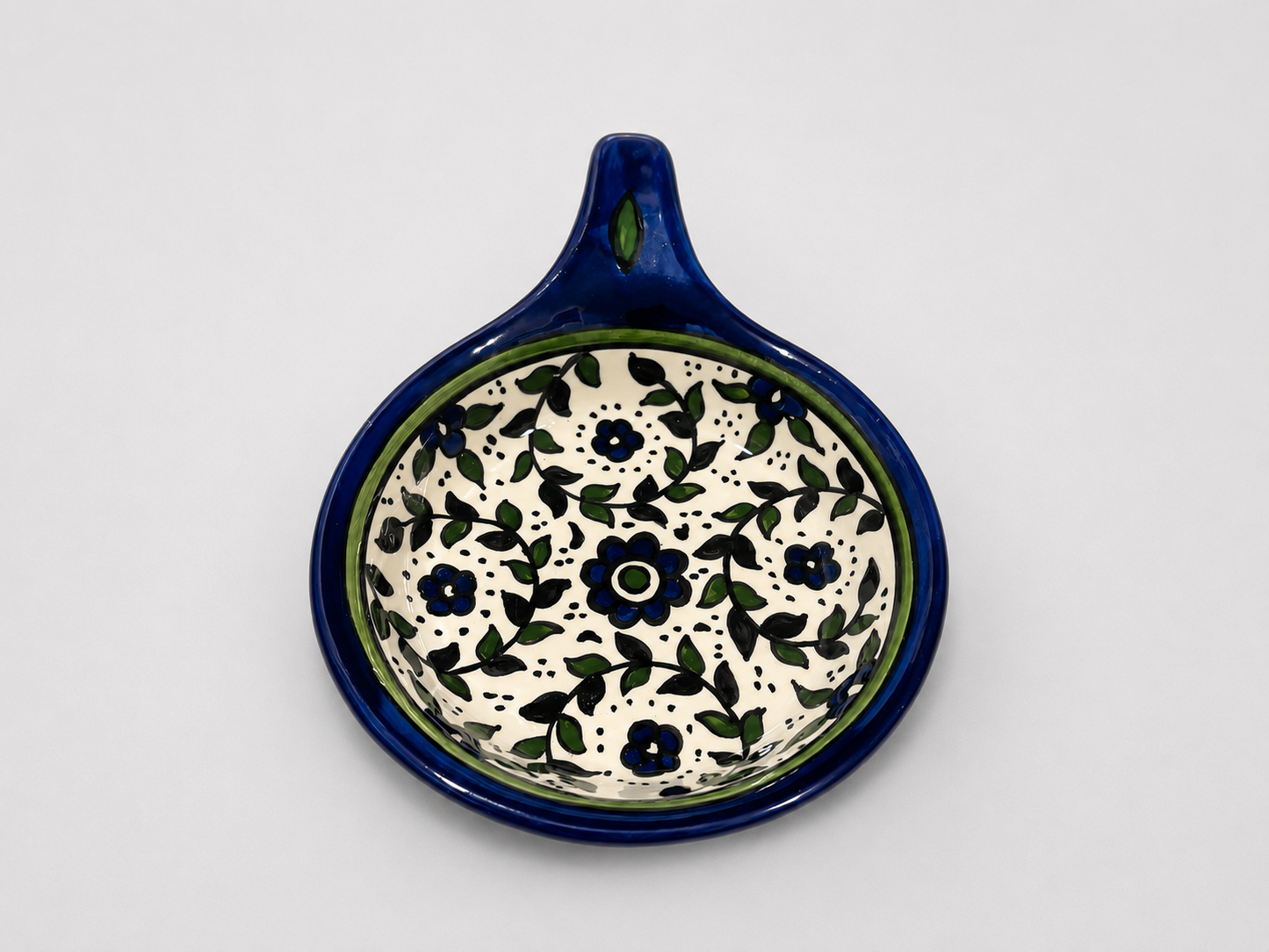 Handmade Ceramic Serving Pan 5 Inch Appetizer & Snack Dish Multiple Floral & Blue Rose Designs