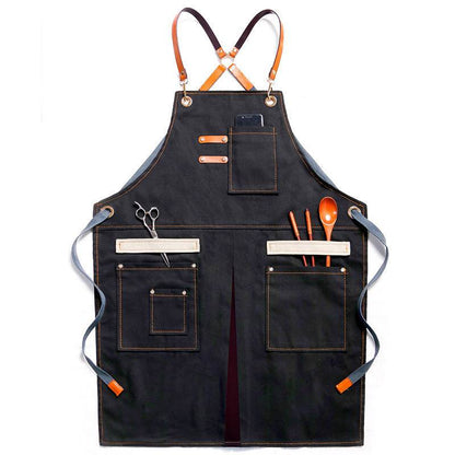 Hair Stylist Cake Shop Barista Men And Women Flower Shop Workwear Denim Apron Jeans