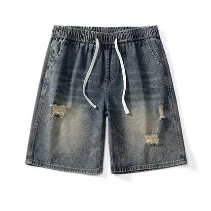 American Washed Make Old Ripped Denim Shorts Men Street Hip pop Fashion mens jean shorts