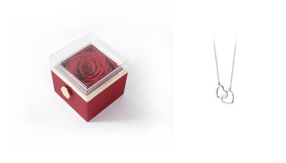 Fashion Acrylic Rotating  Valentine  Rose Jewelry gift  Box