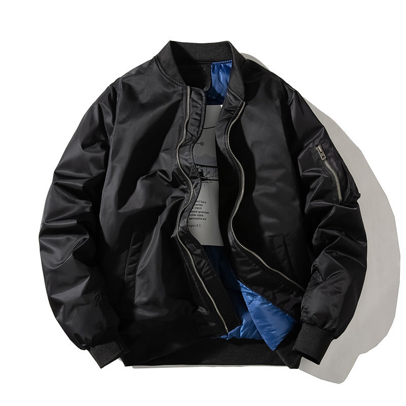 Men's Solid Pilot Bomber Jacket