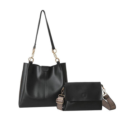 Two-piece Set Large Capacity Leather Totes shoulder Work Commuter Bag