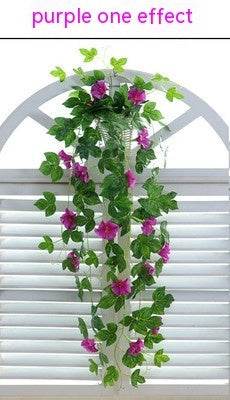 Simulation Plant Morning Glory Ratten For Wall Hanging Decoration Garlands