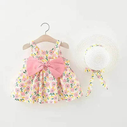 Casual Newborn Baby girl Printed Bow Princess Dress