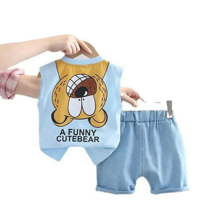 Vêtements pour enfants Ensemble gilet décontracté d'été deux pièces pour garçons